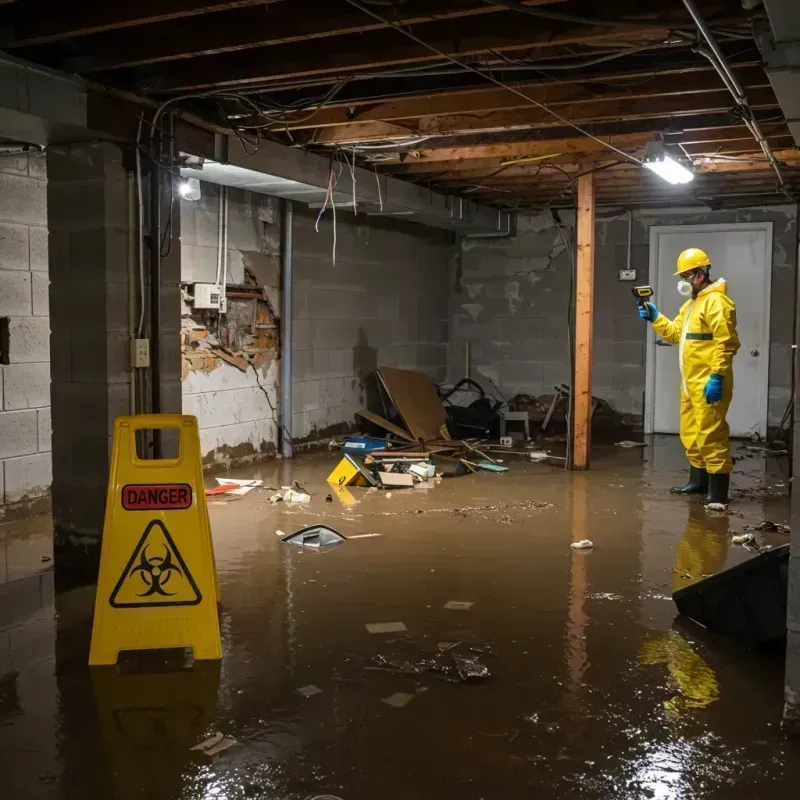 Flooded Basement Electrical Hazard in Claxton, GA Property