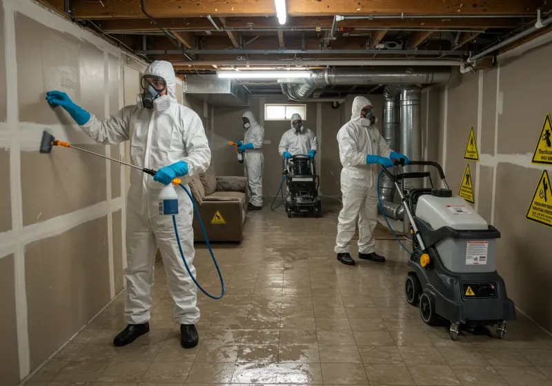 Basement Moisture Removal and Structural Drying process in Claxton, GA